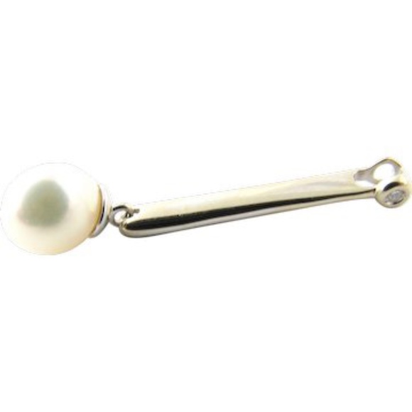 Vintage 14 Karat Yellow Gold Pearl and Diamond Pendant #3219 - Picture 1 of 6